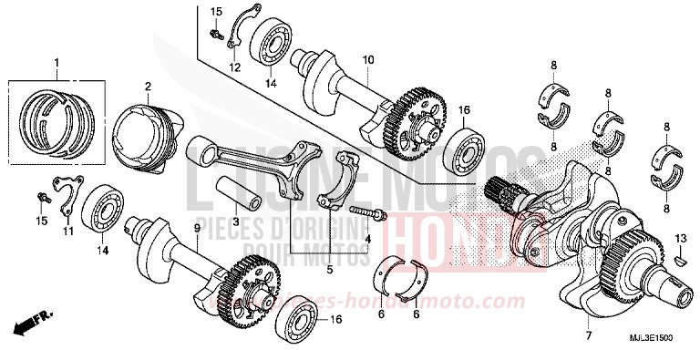 KURBELWELLE/KOLBEN von NC750X DCT GRAPHITE BLACK (NHB01) von 2014